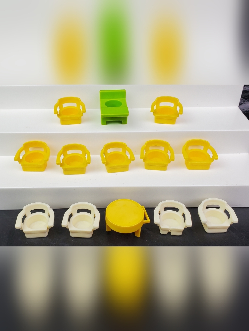 Fisher Price VTG Little People Captain Chairs Grill Desk SEE PHOTOS - Lot of 13